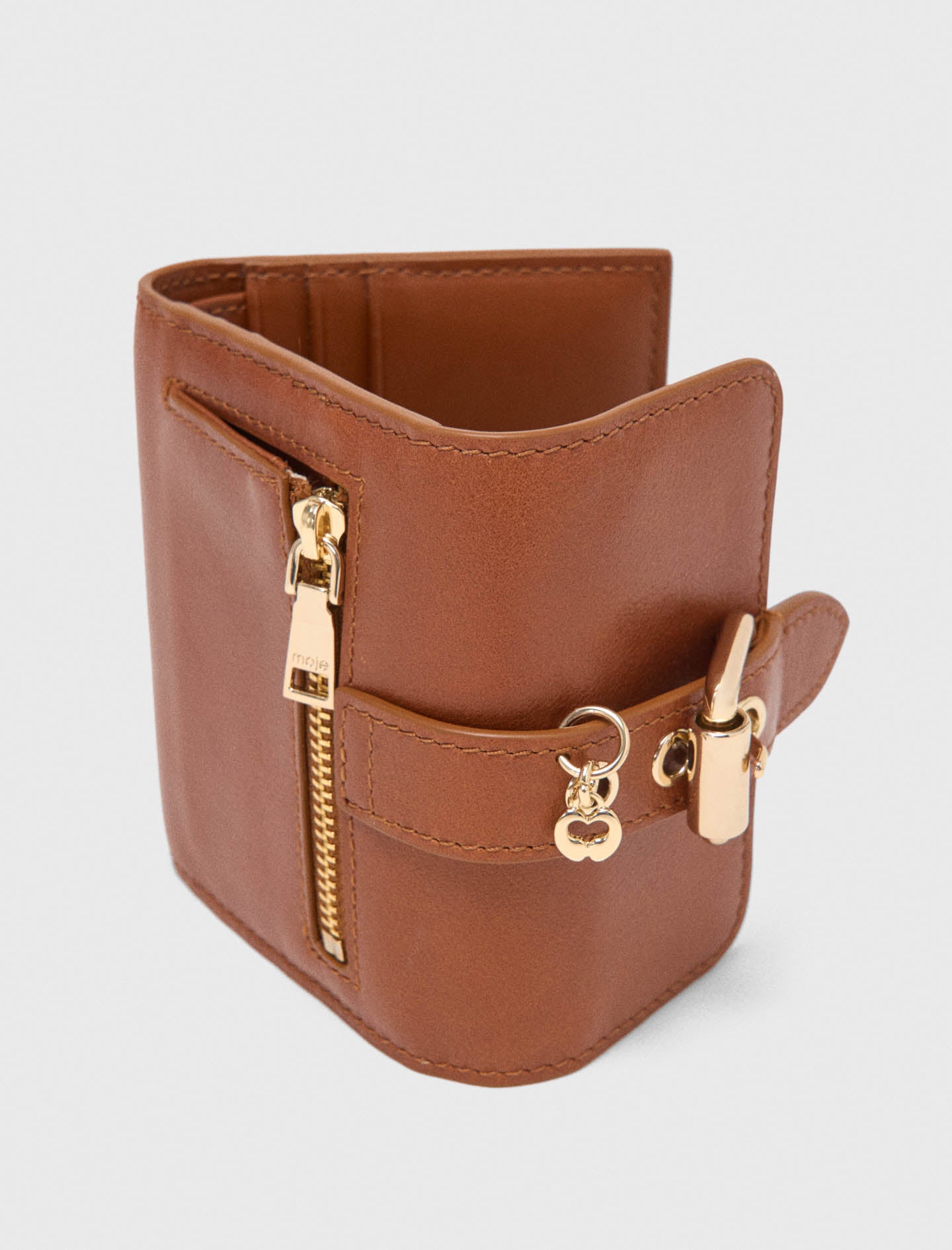 Miss M smooth leather wallet Tobacco