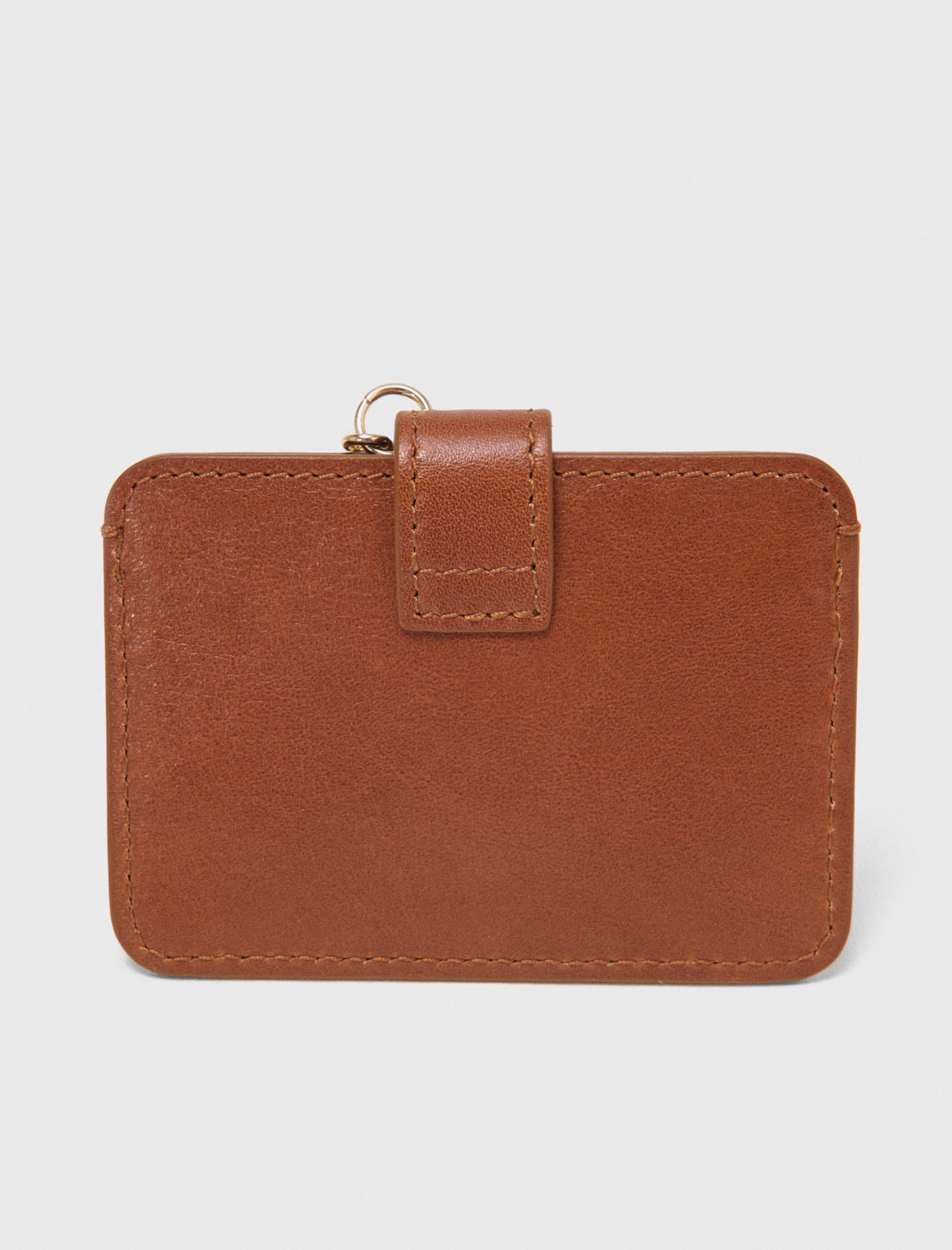 Miss M plain leather cardholder Tobacco