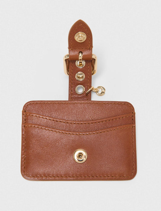 Miss M plain leather cardholder Tobacco