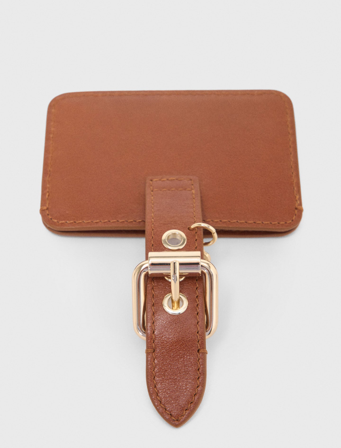 Miss M plain leather cardholder Tobacco