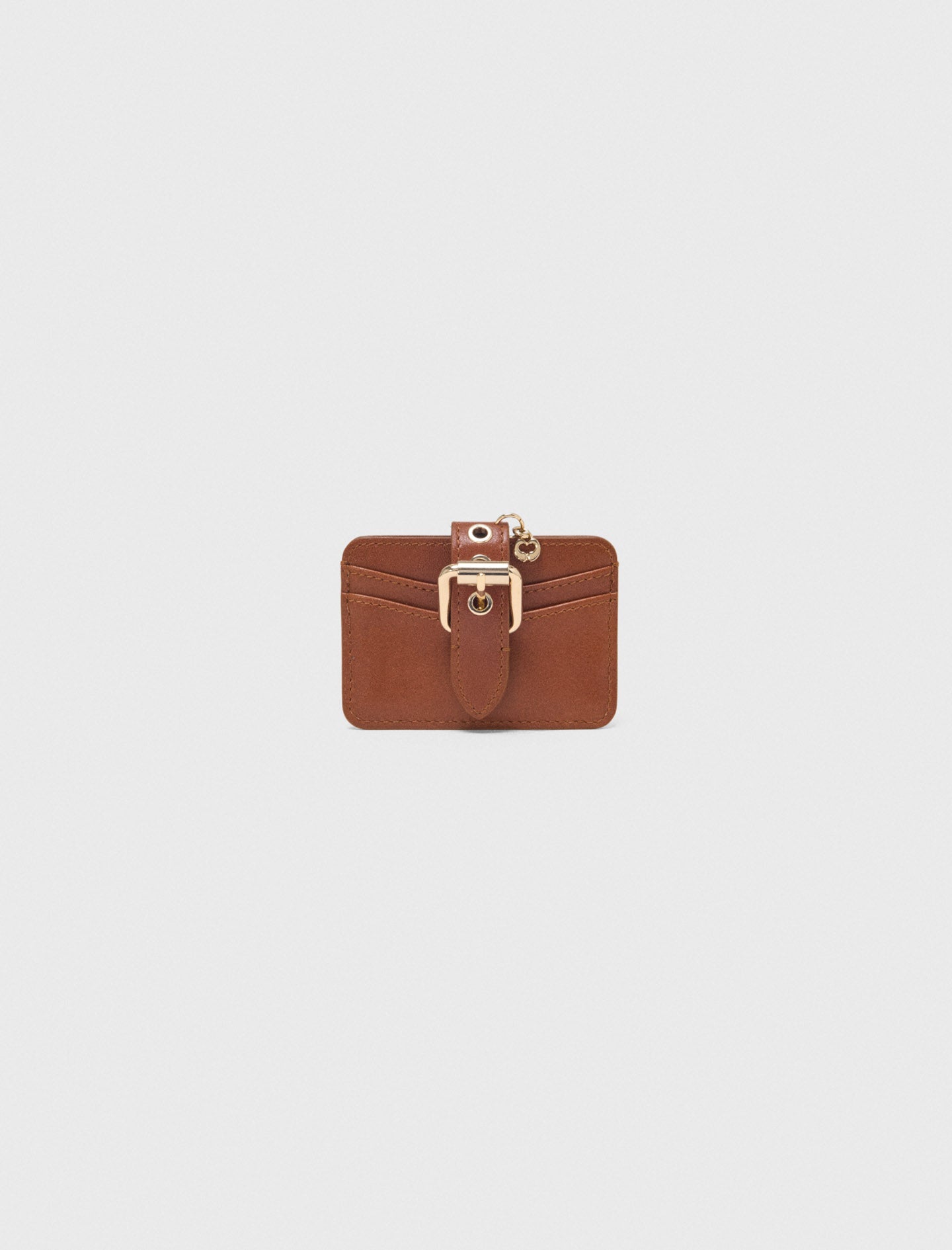 Miss M plain leather cardholder Tobacco