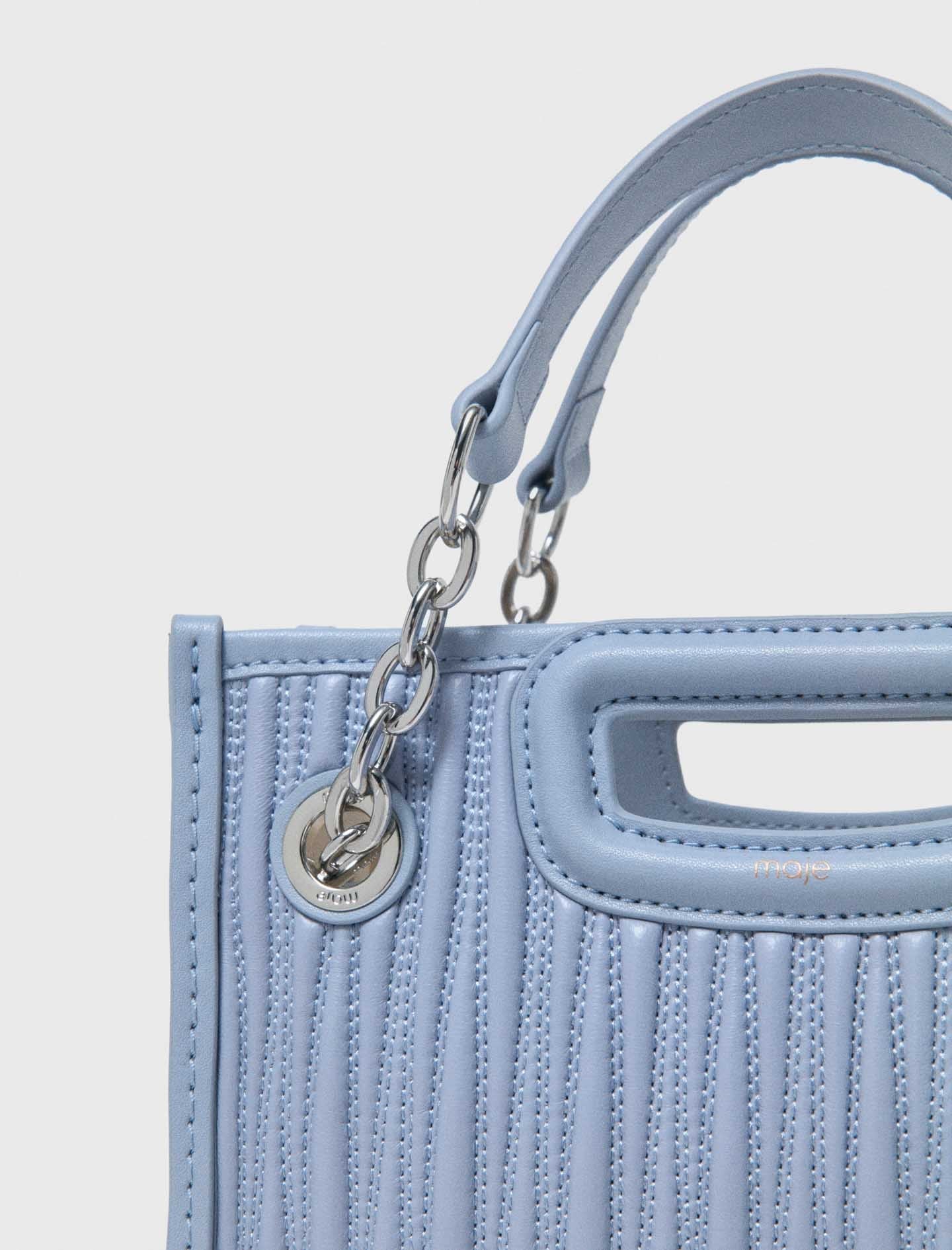 Mini Quilted Leather Tote Bag BLUE SKY
