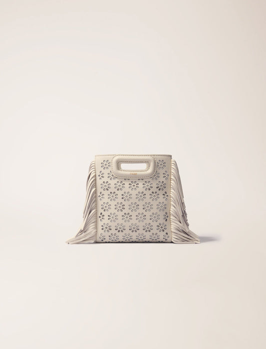 Ecru-featured-Perforated leather mini m bag