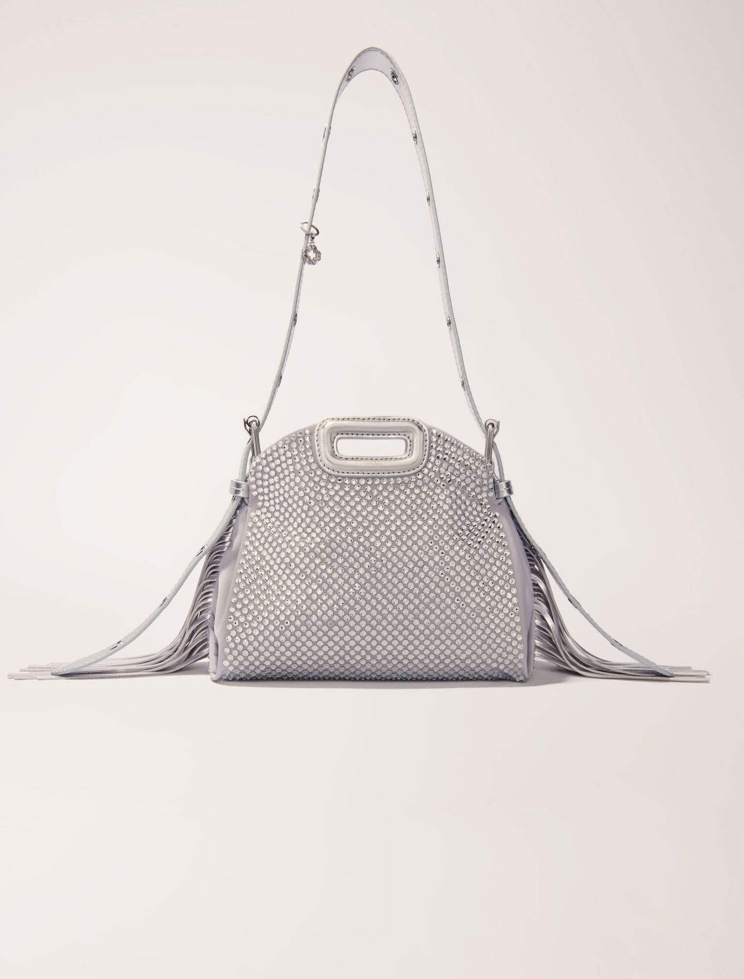Silver featured Miss M Mini rhinestone bag