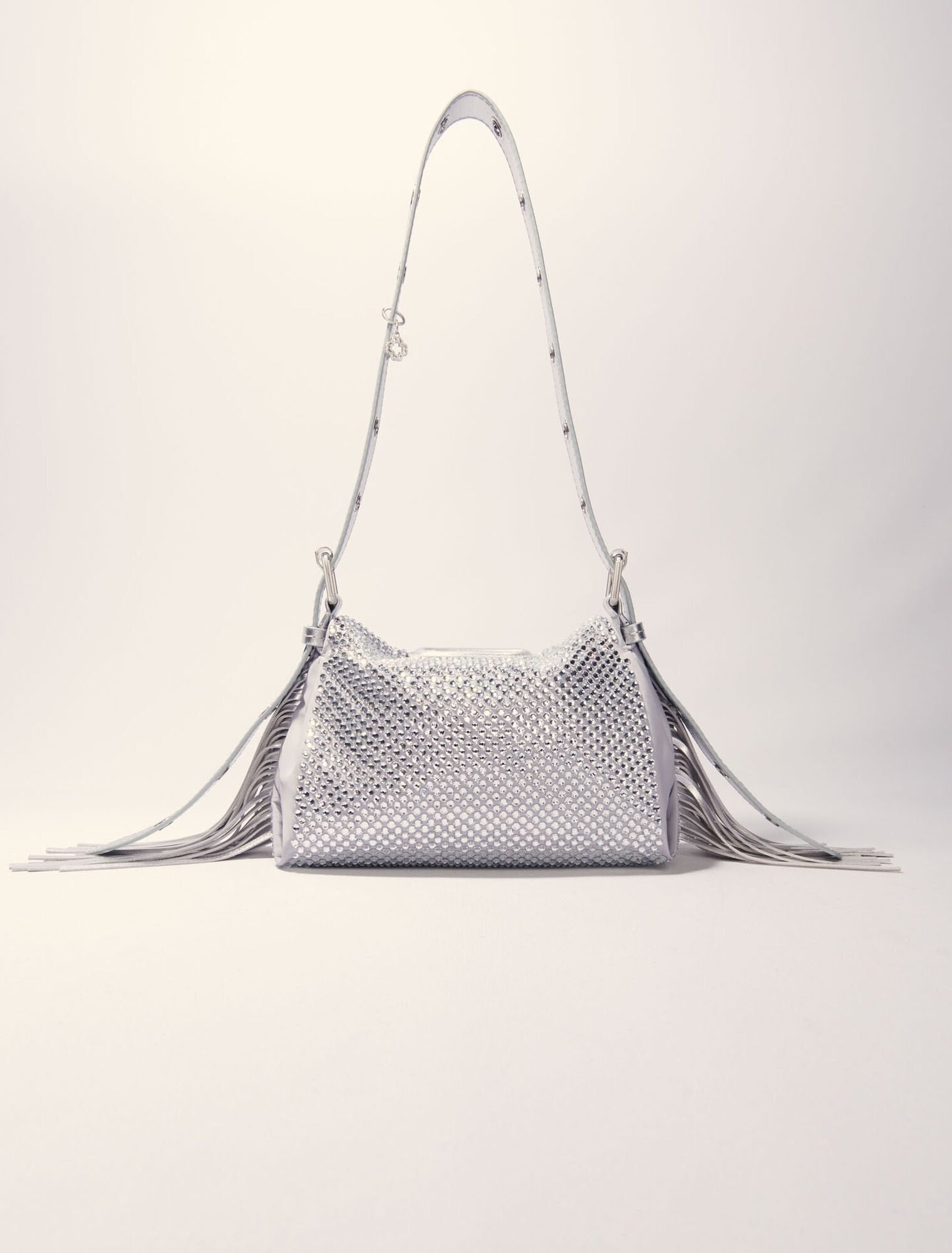 Silver Miss M Mini rhinestone bag