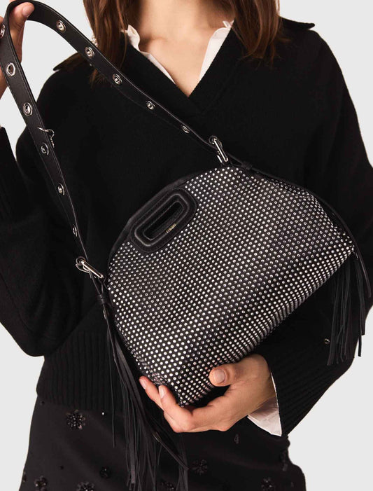 Rhinestone Miss M mini bag Black