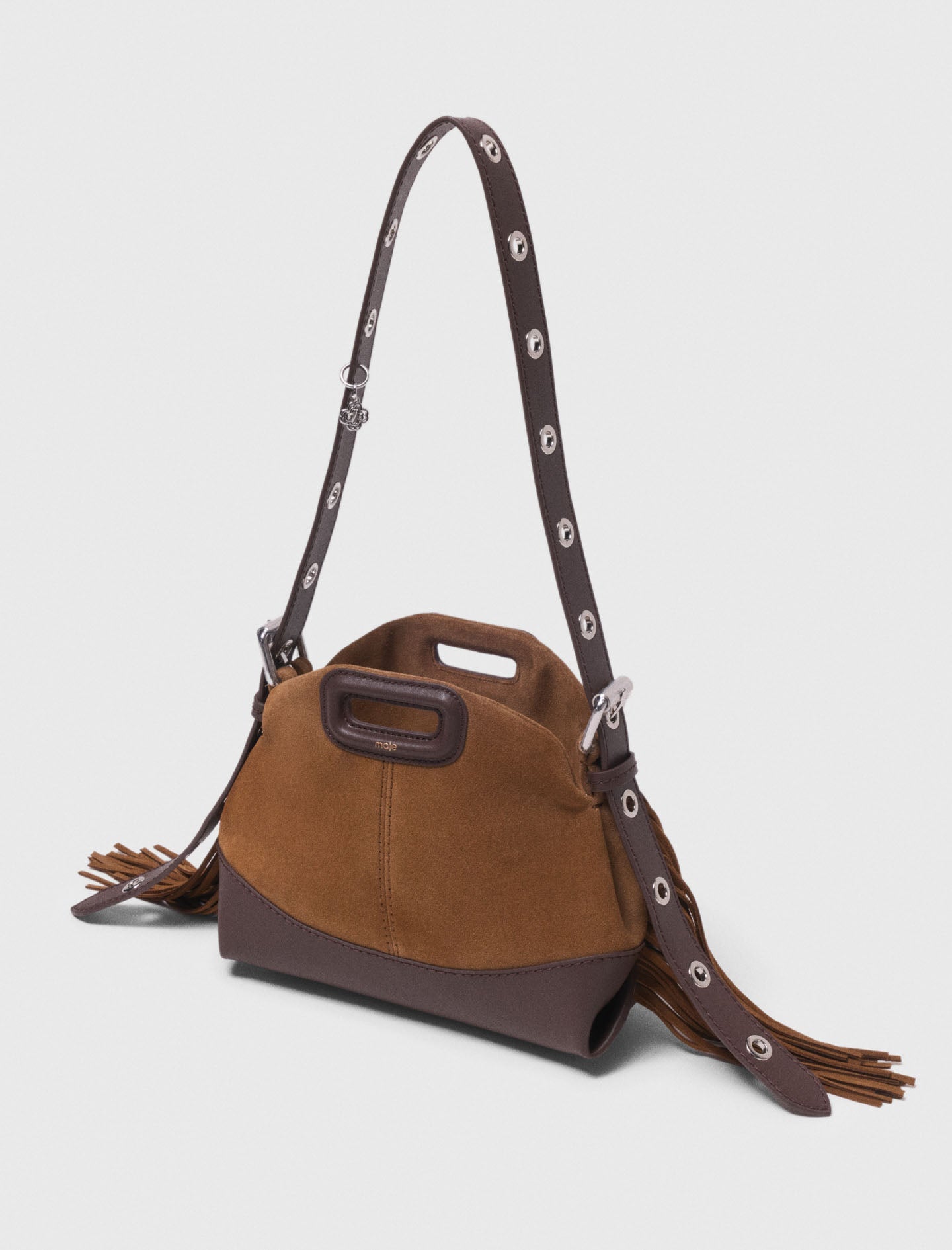 Leather And Suede Miss M Mini Bag Camel/Brown