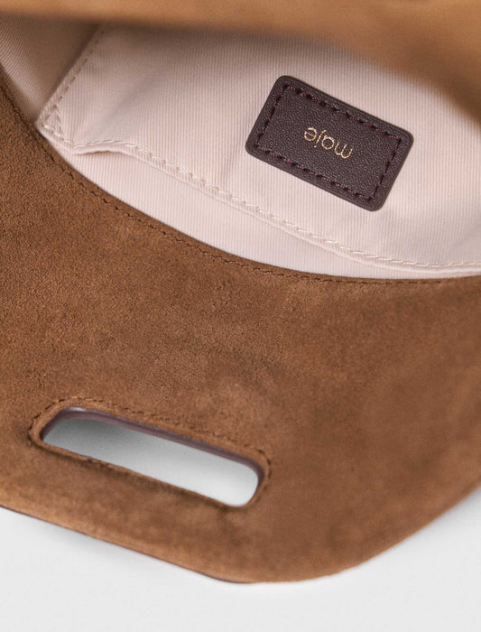 Leather And Suede Miss M Mini Bag Camel/Brown