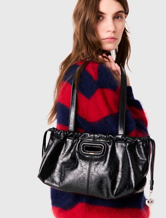Crackled leather Milpli Gazette Black