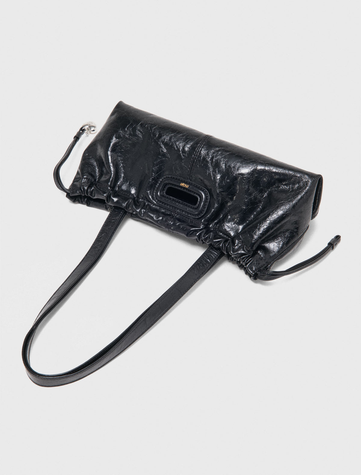 Crackled leather Milpli Gazette Black