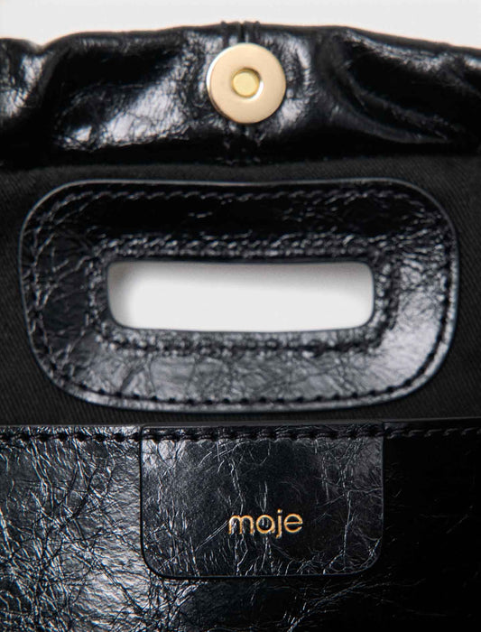 Crackled leather Milpli Gazette Black