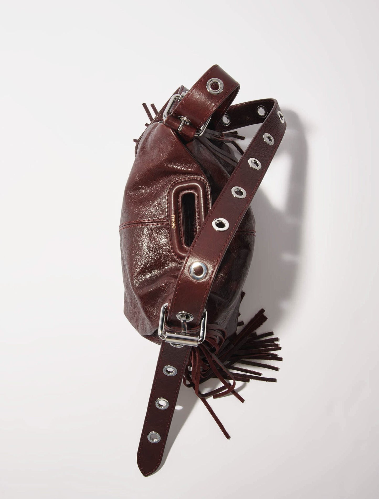 Miss M mini cracked leather bag Burgundy