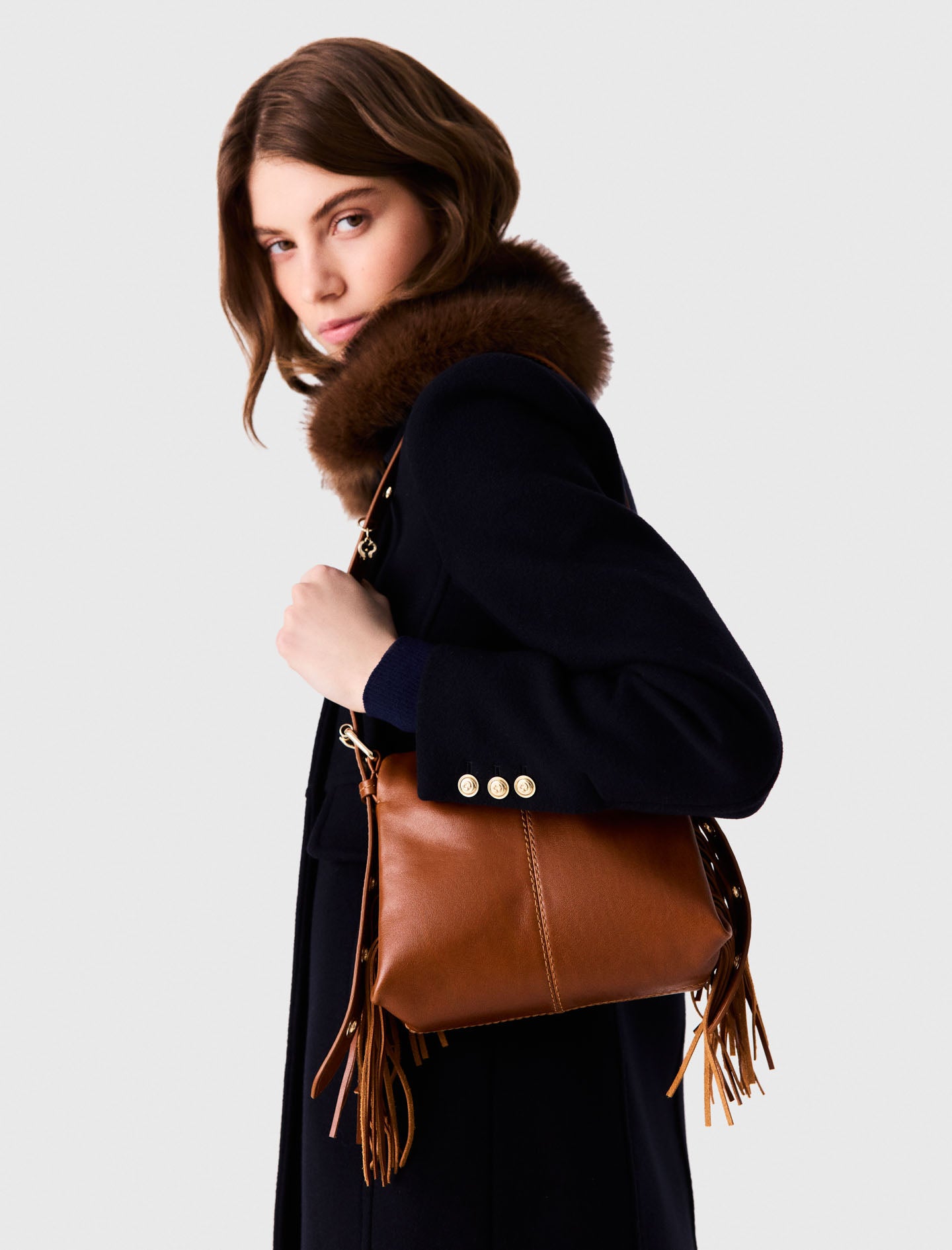 Smooth leather mini Miss M bag Tobacco