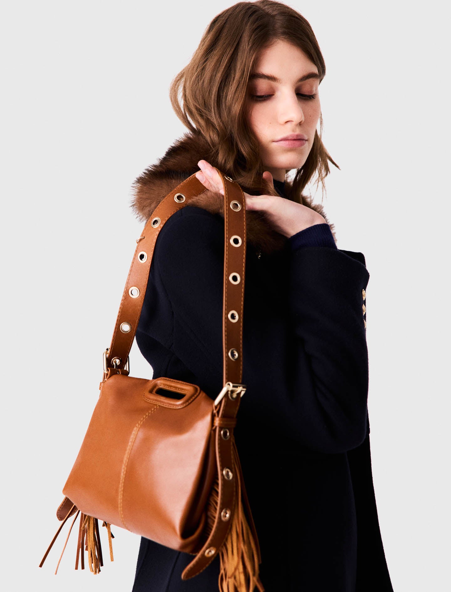 Smooth leather mini Miss M bag Tobacco