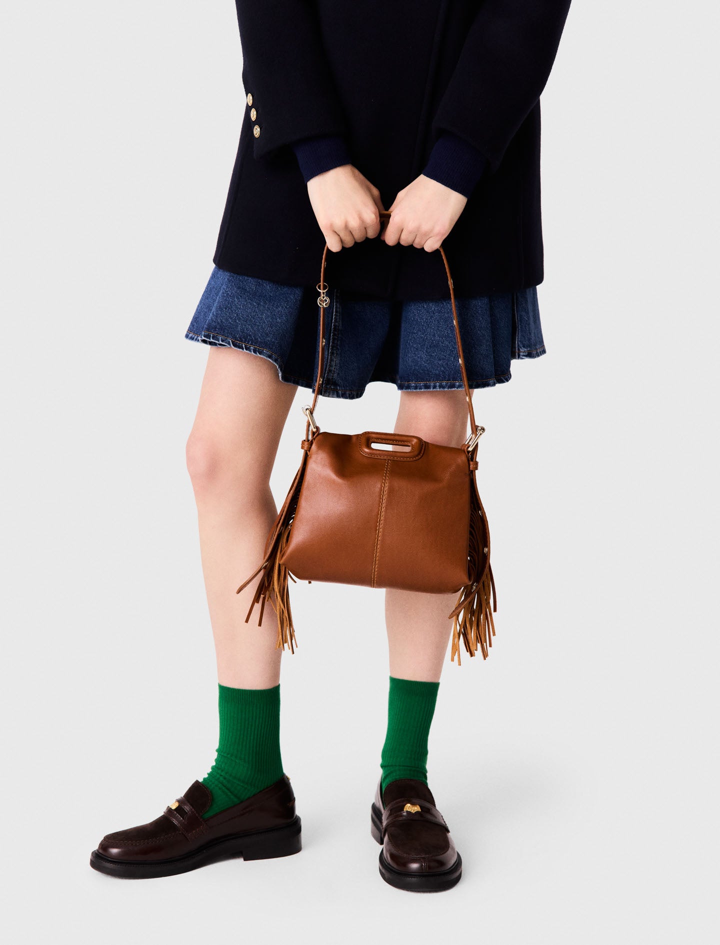 Smooth leather mini Miss M bag Tobacco