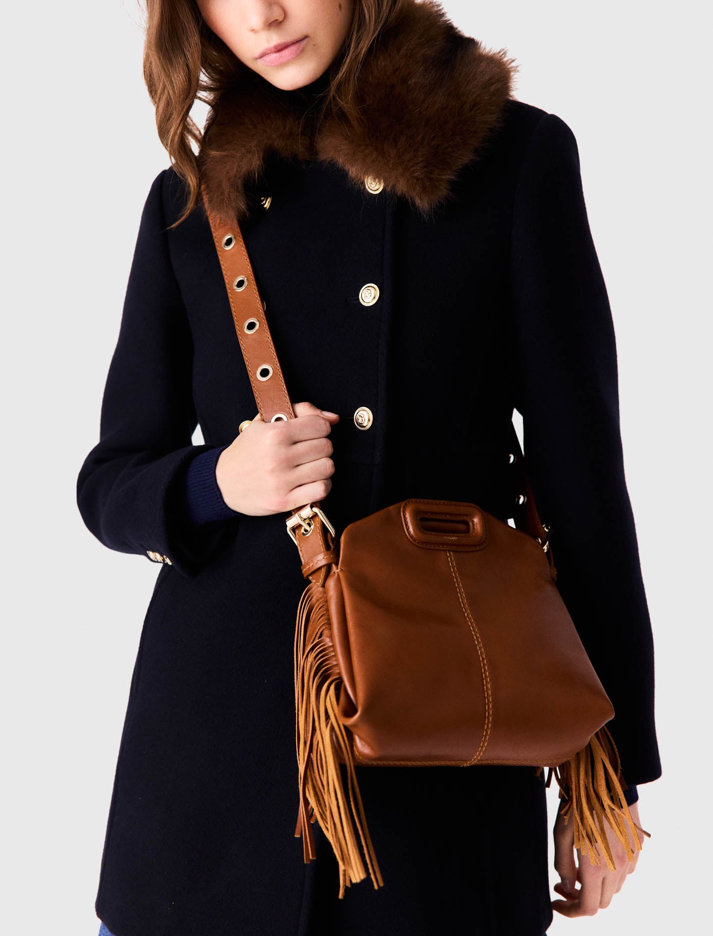 Smooth leather mini Miss M bag Tobacco