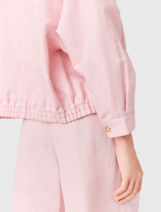 Linen blend bomber jacket Pink