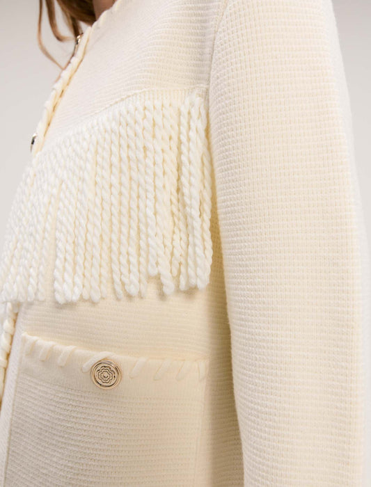 Ecru Rhinestone Detail Cardigan
