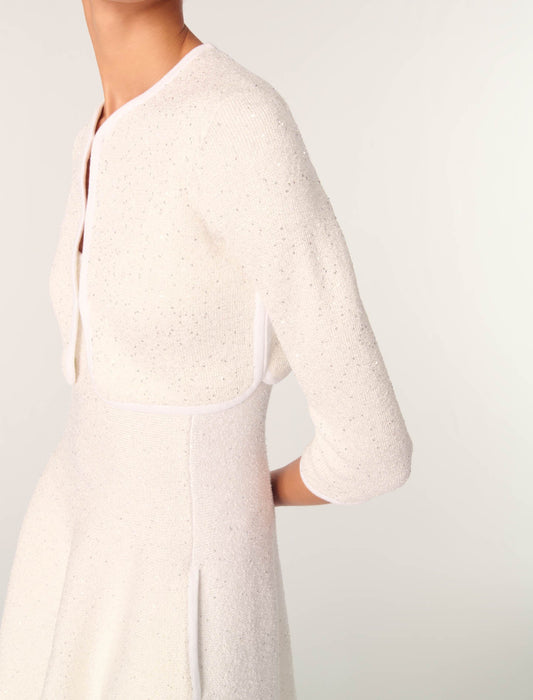 White Sequin Embellished Cardigan