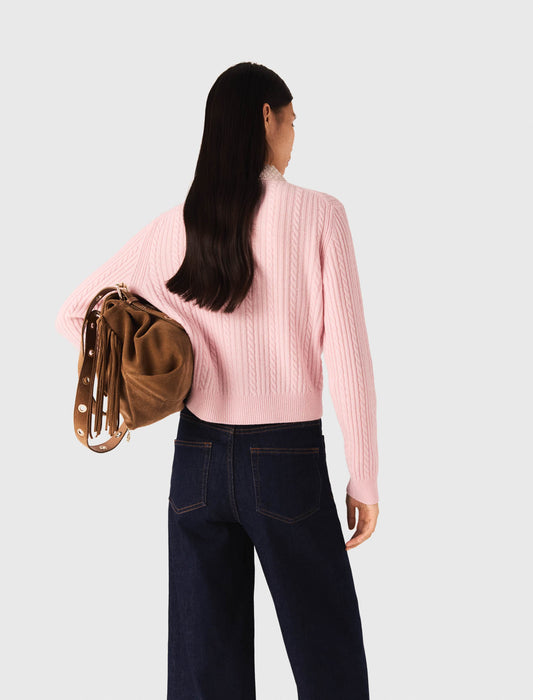 Cardigan with removable collar