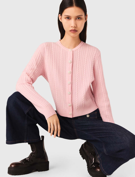 Cardigan with removable collar