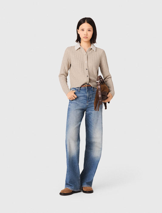 كارديغان بياقة قابلة للإزالة مزينة بالخرز 