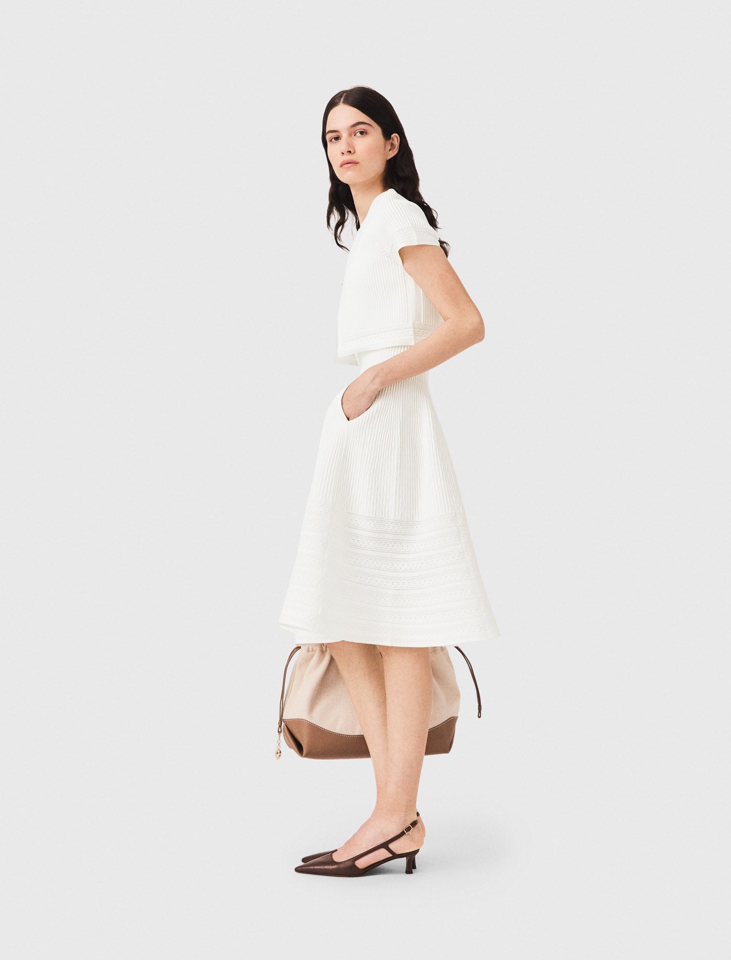 Short-sleeved cardigan White