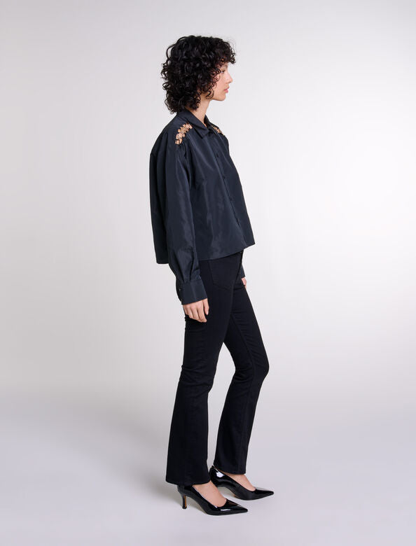 Black  -Openwork shirt