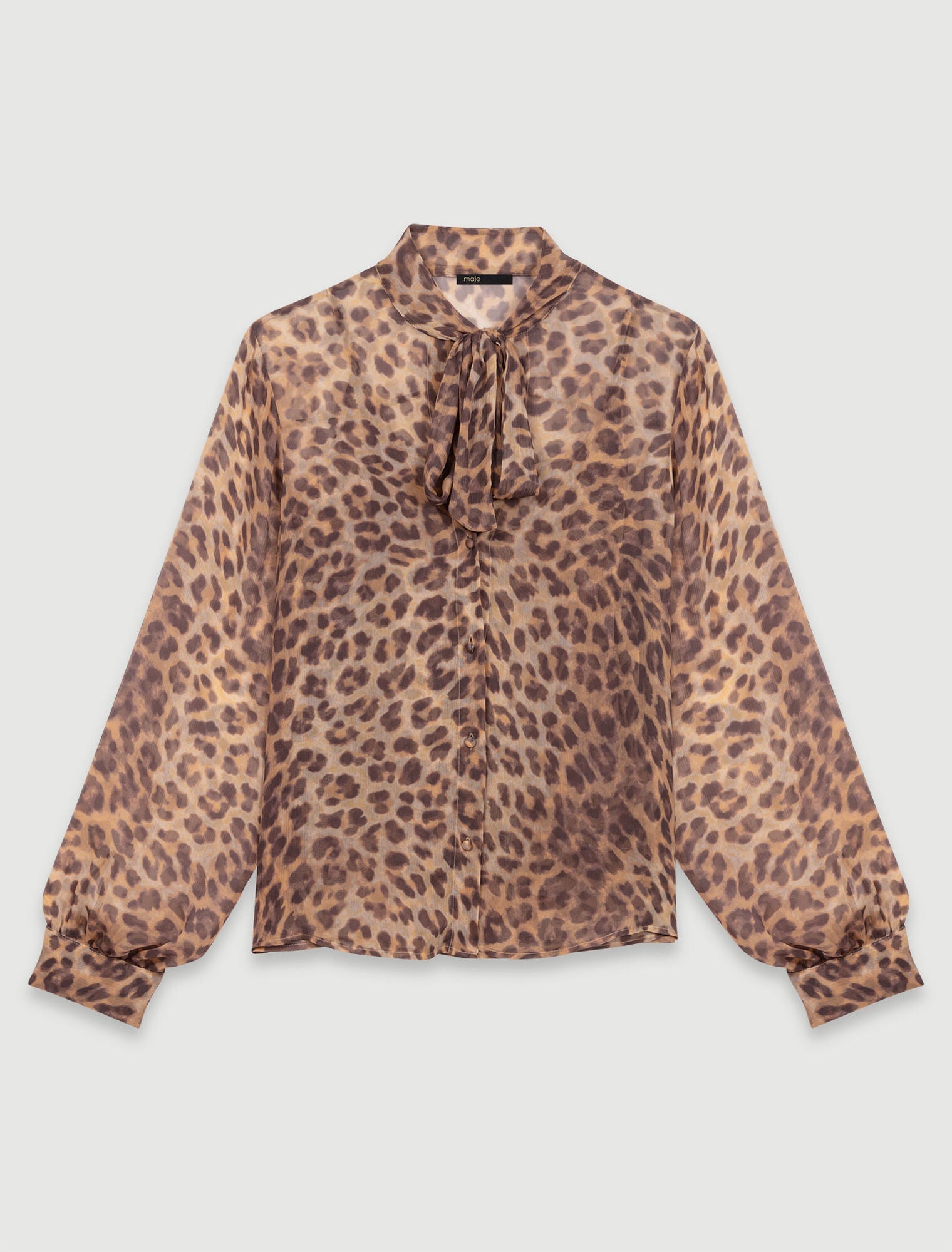 Leopard Print  -Patterned Pussy Bow Shirt