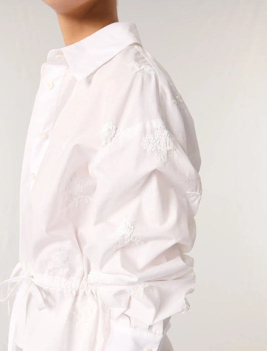 White-Short embroidered shirt