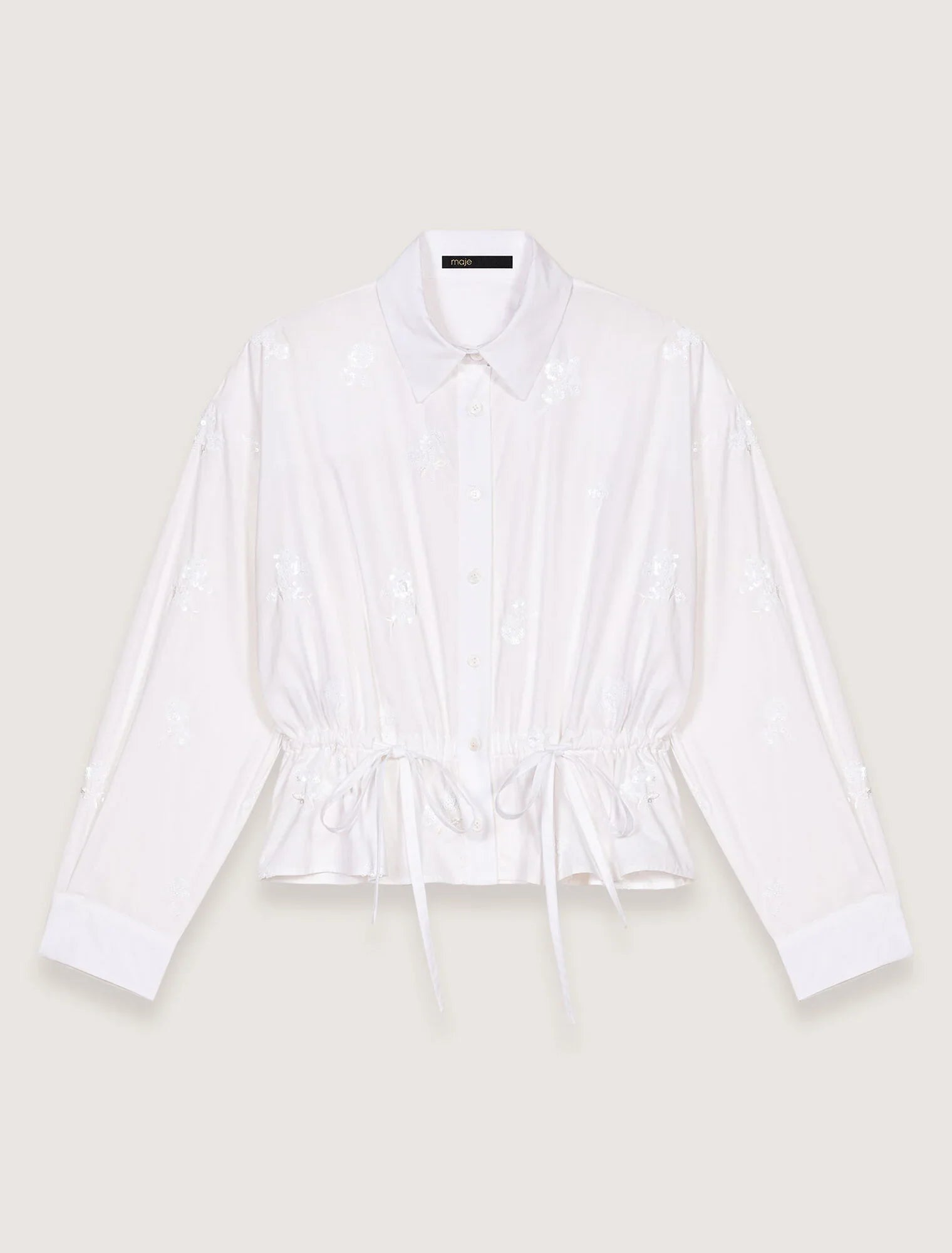 White-Short embroidered shirt