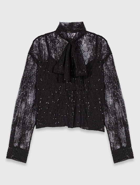 mfpcm00698 lace pussy bow shirt black