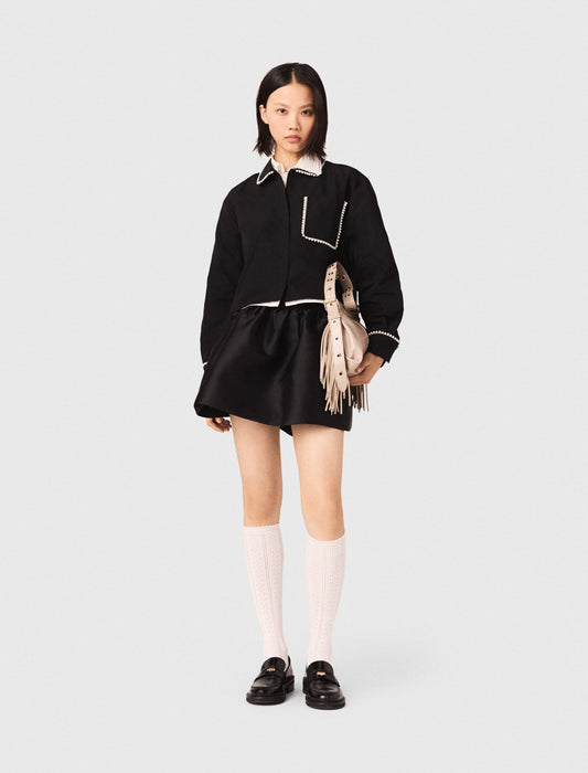 قميص أسود قصير