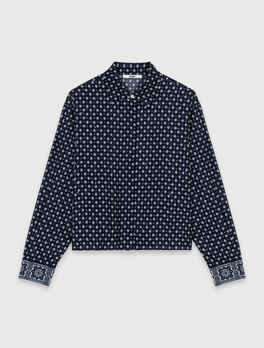 Printed shirt with rhinestones Navy Loungewear