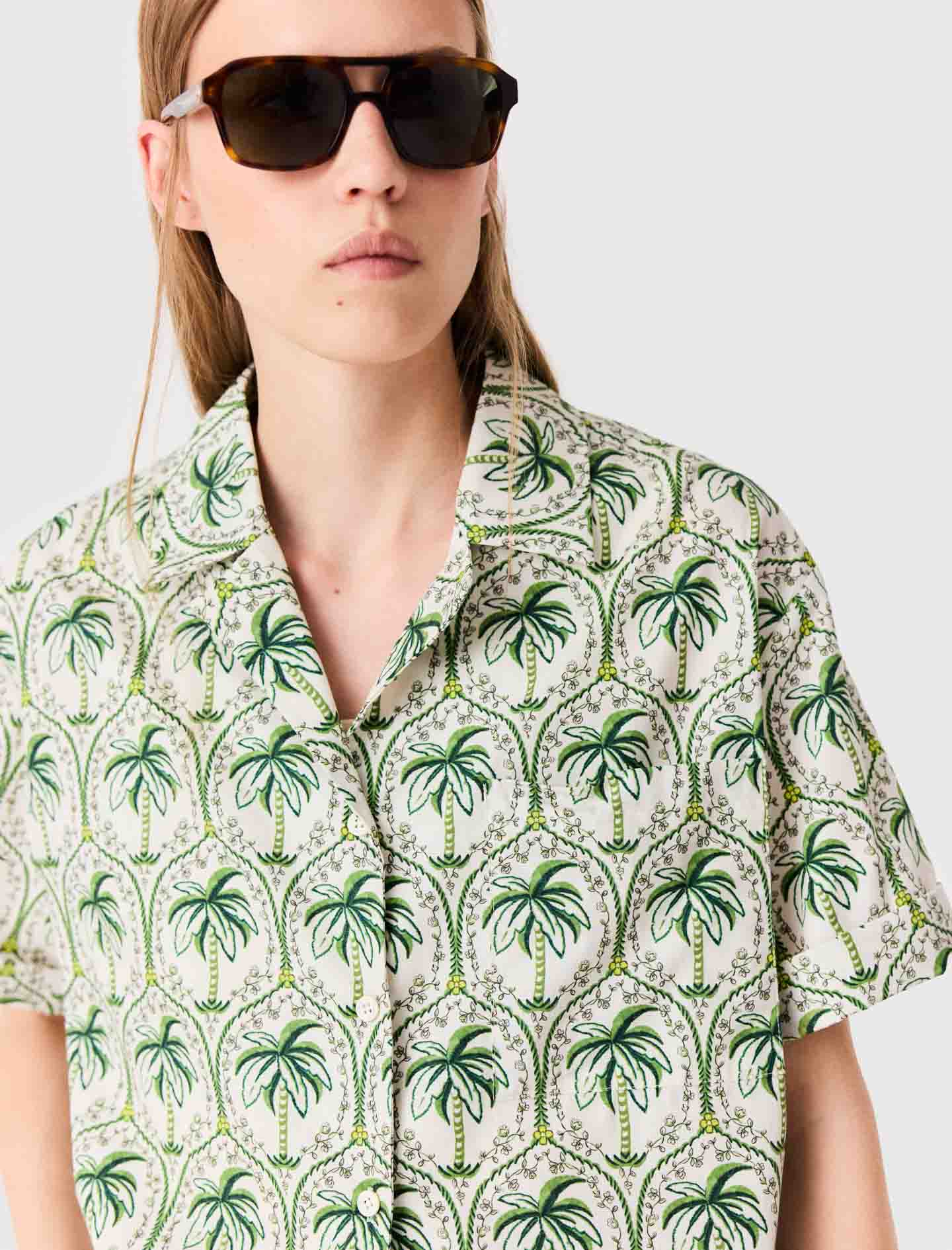 Patterned shirt Green Palm Tree