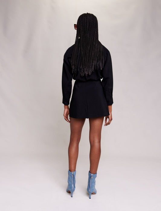 Black  -straight-fit playsuit