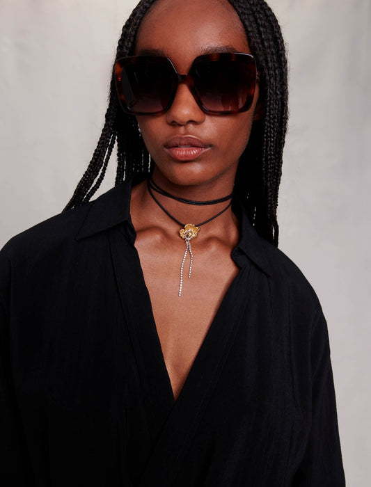 Black  -straight-fit playsuit