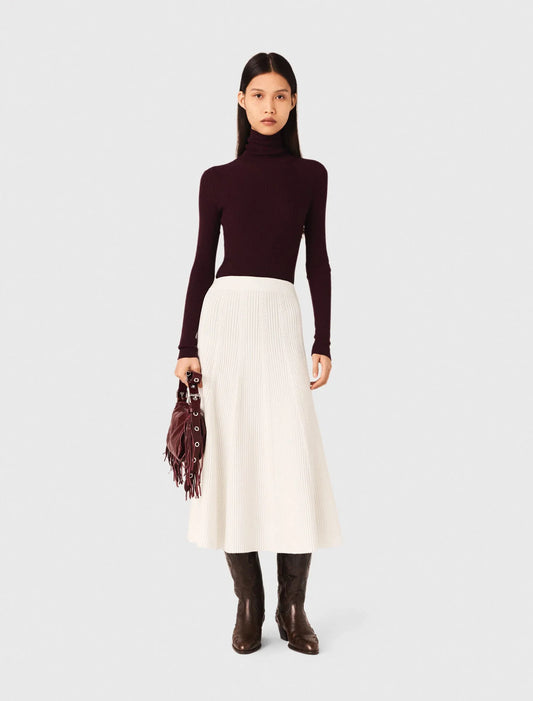 mfpju01530 long knit skirt ecru