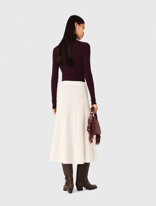 mfpju01530 long knit skirt ecru