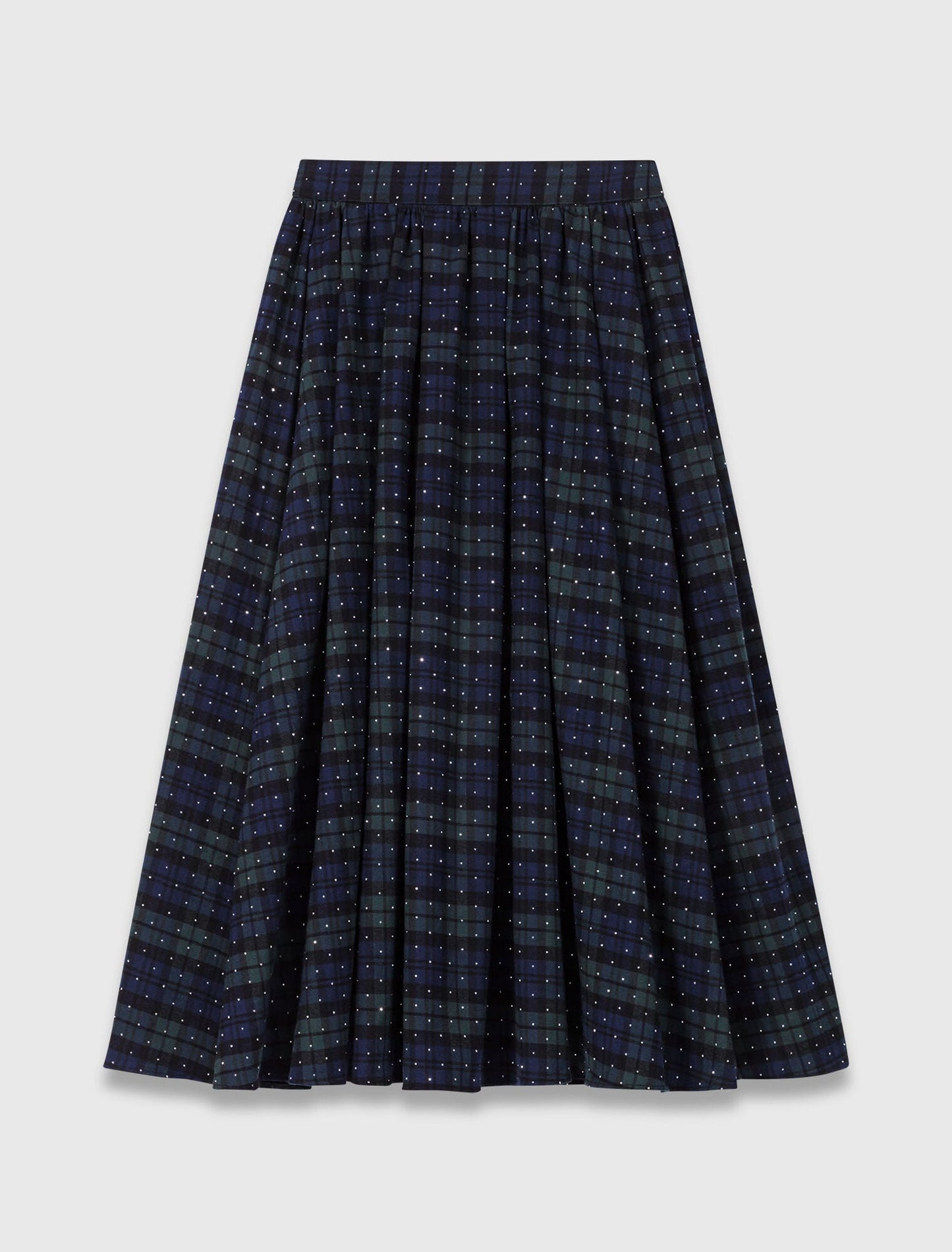 Check skirt with rhinestones