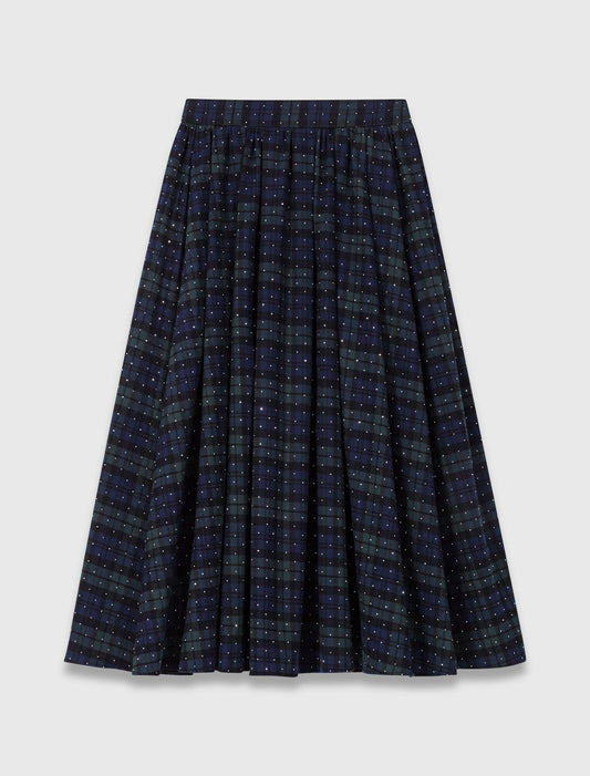 Check skirt with rhinestones
