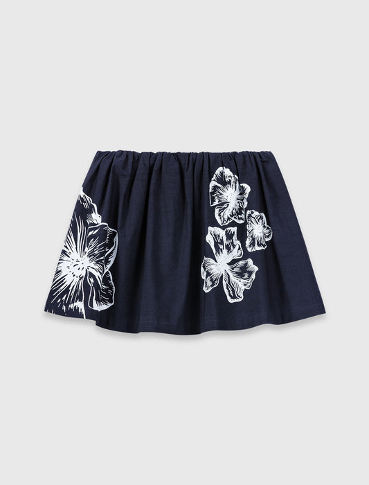 Short cotton skirt NAVY