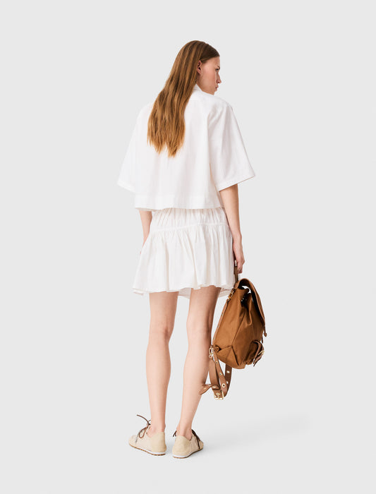 Cotton skirt with gold buttons White
