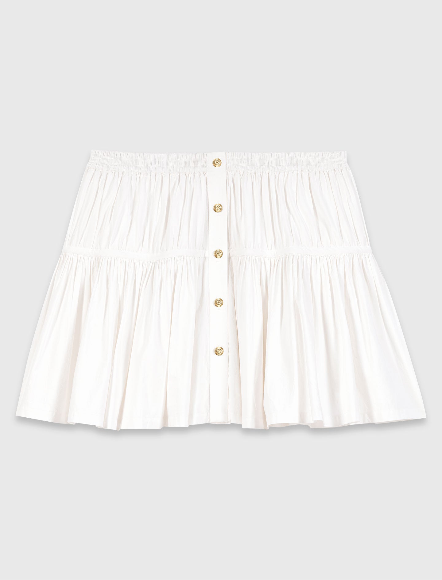 Cotton skirt with gold buttons White