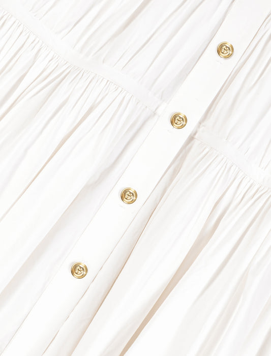 Cotton skirt with gold buttons White