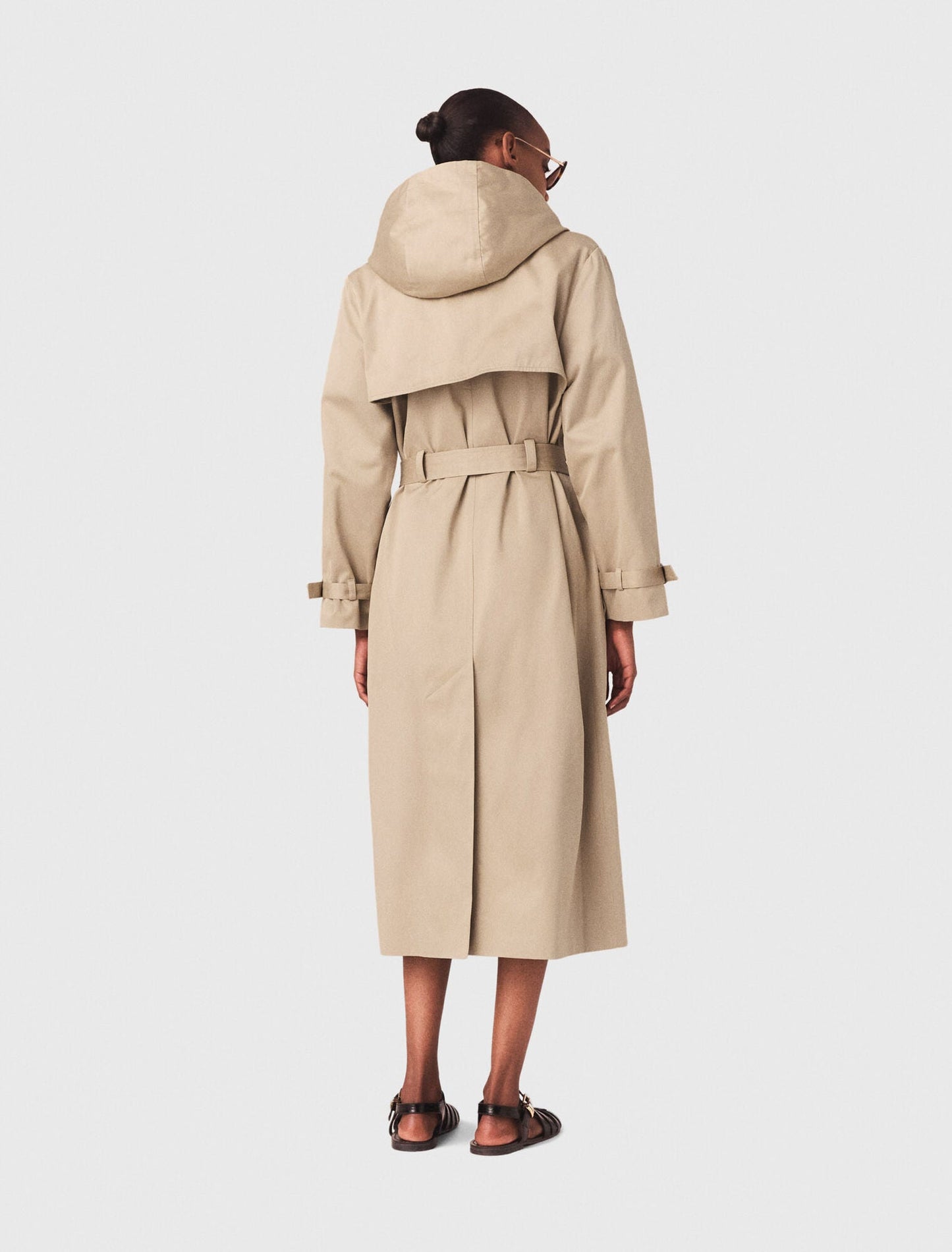 Trench With Removable Hood Camel