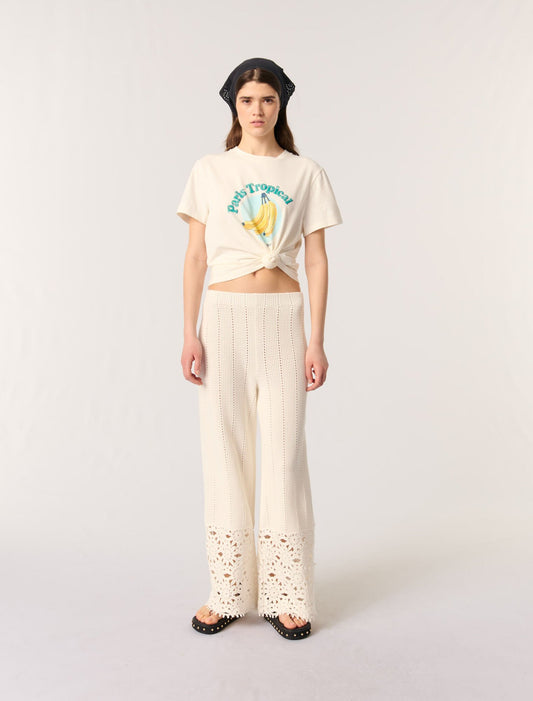 White-featured-Crochet trousers