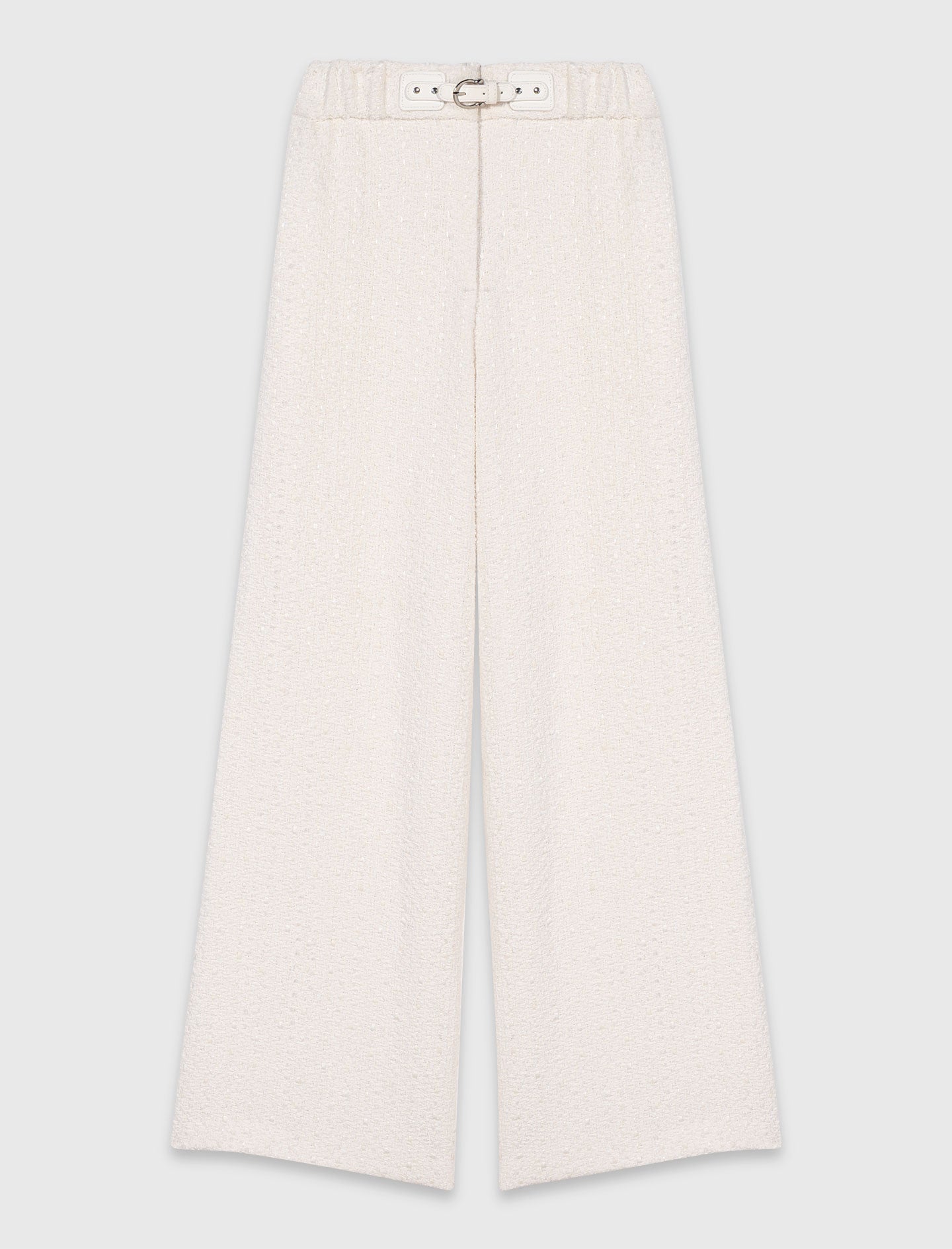 Wide-leg tweed trousers