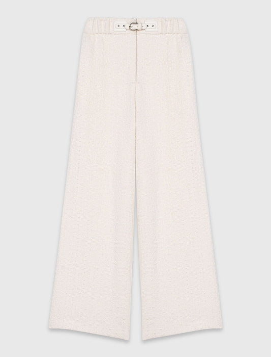 Wide-leg tweed trousers