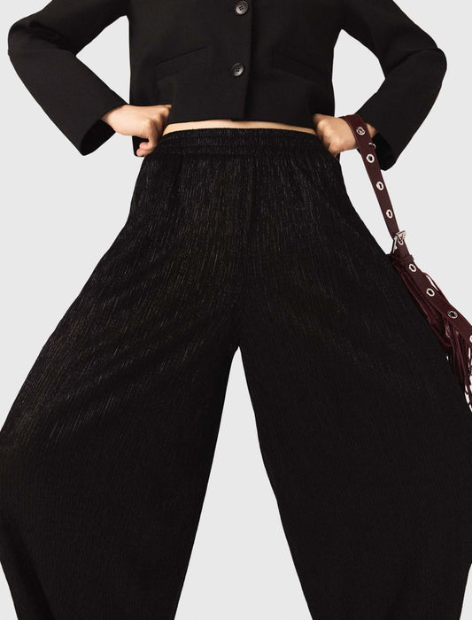Metallic Harem Trousers Black